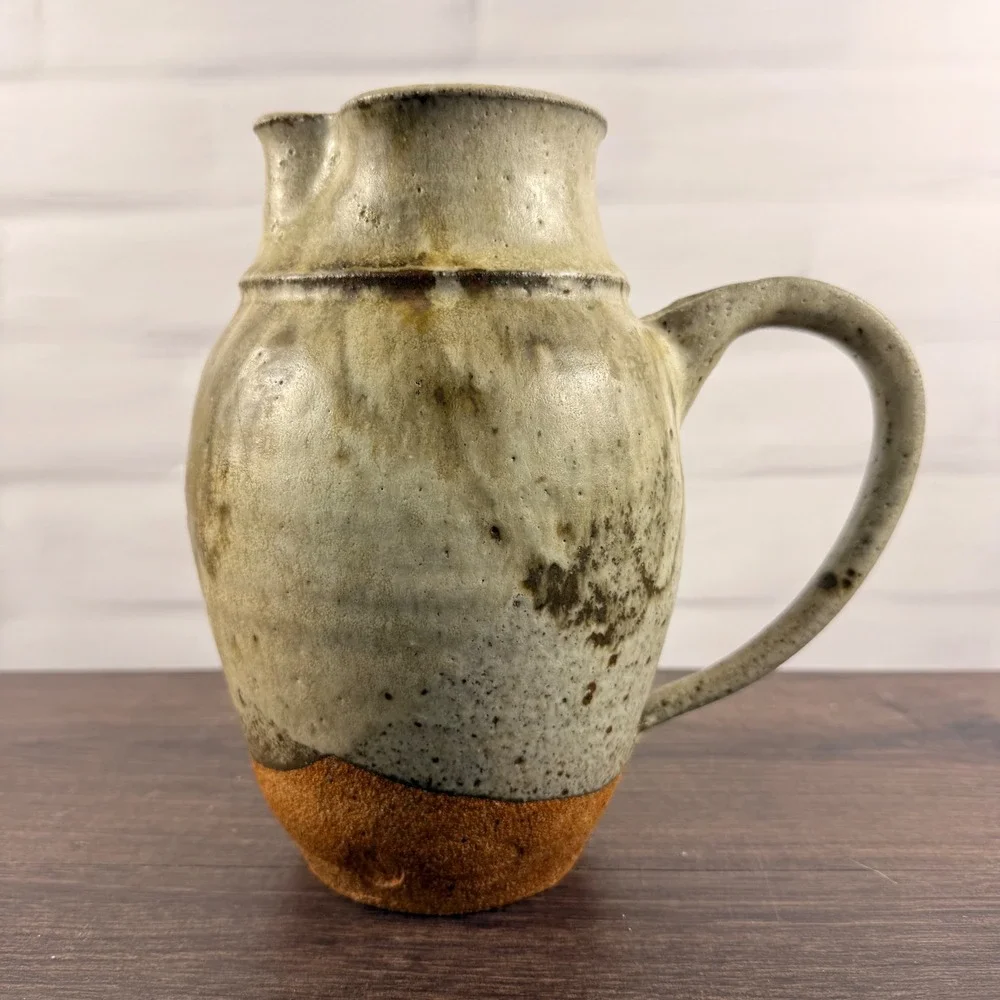 Robert Weiss Handmade Stoneware Pitcher MCM Studio Pottery Glazed Ceramic